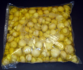 Whole Button Crimini Blanched Mushrooms in Bags